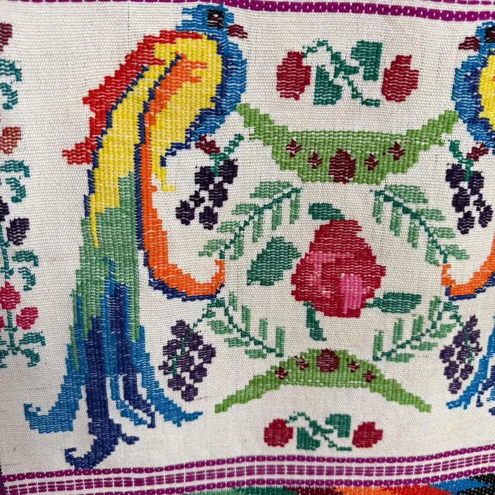 Vintage handwoven Guatemalan Mayan Textile Quetzal Bird hanging Wall Art